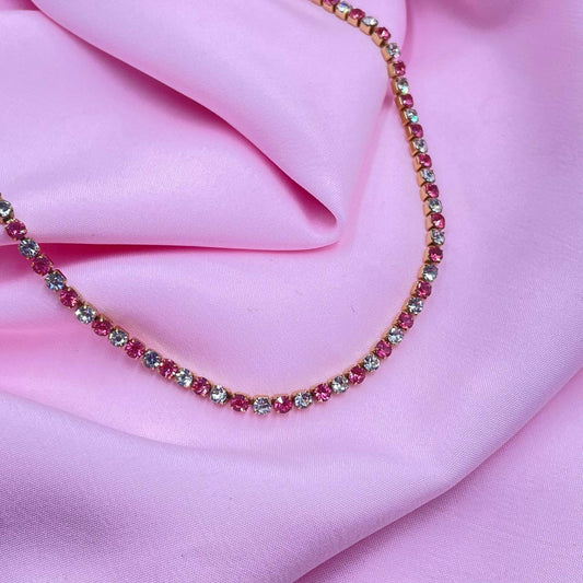 Pink And White Sparkle necklace