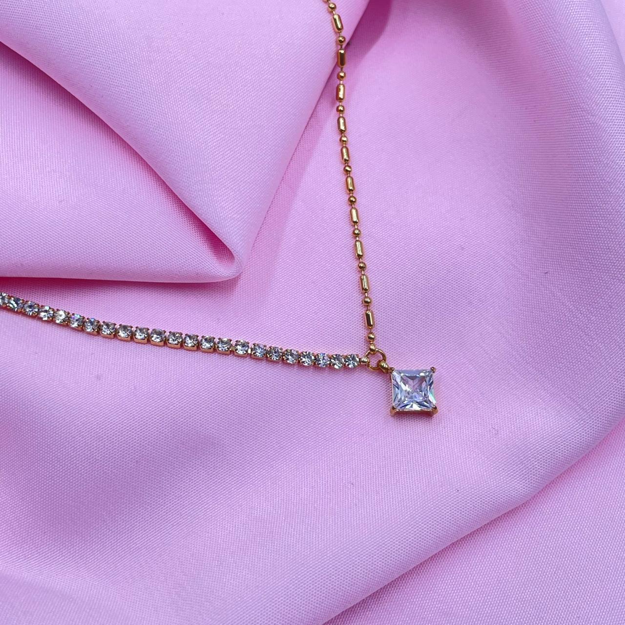 Gold Square Necklace