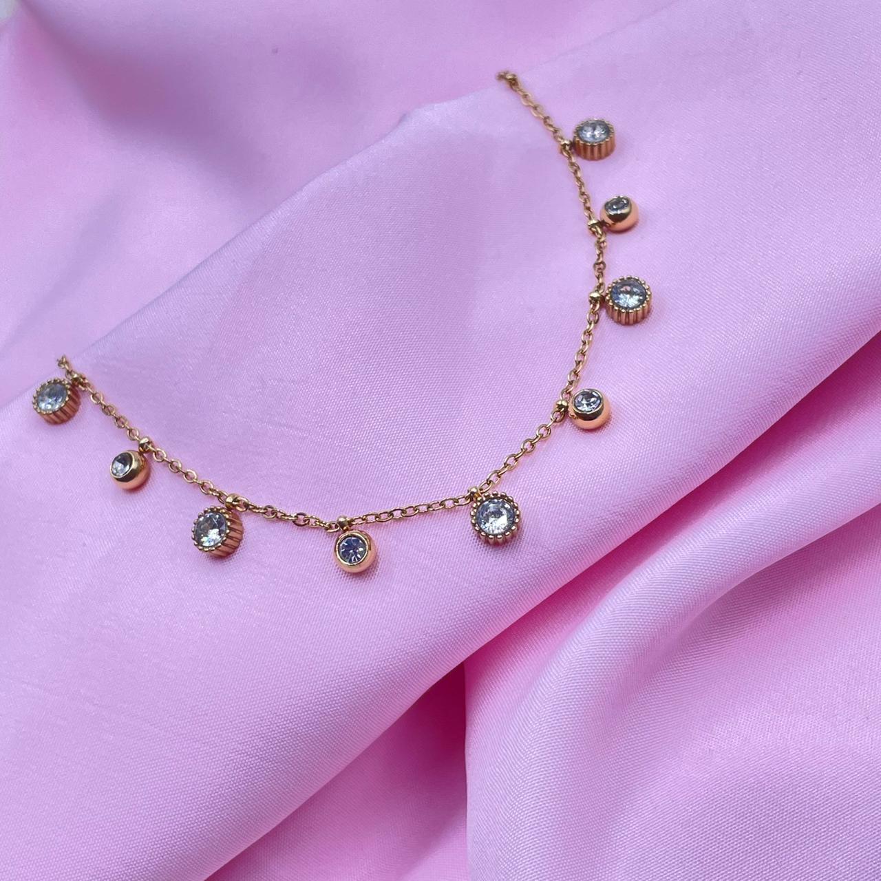 Golden White Charm  necklace