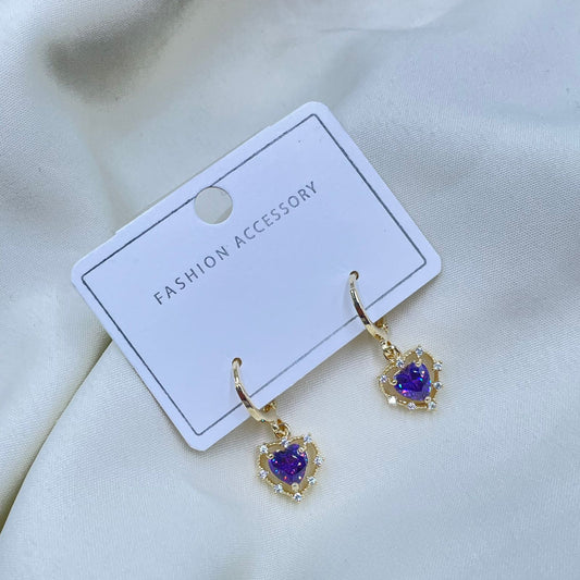 Purple Heart Earrings
