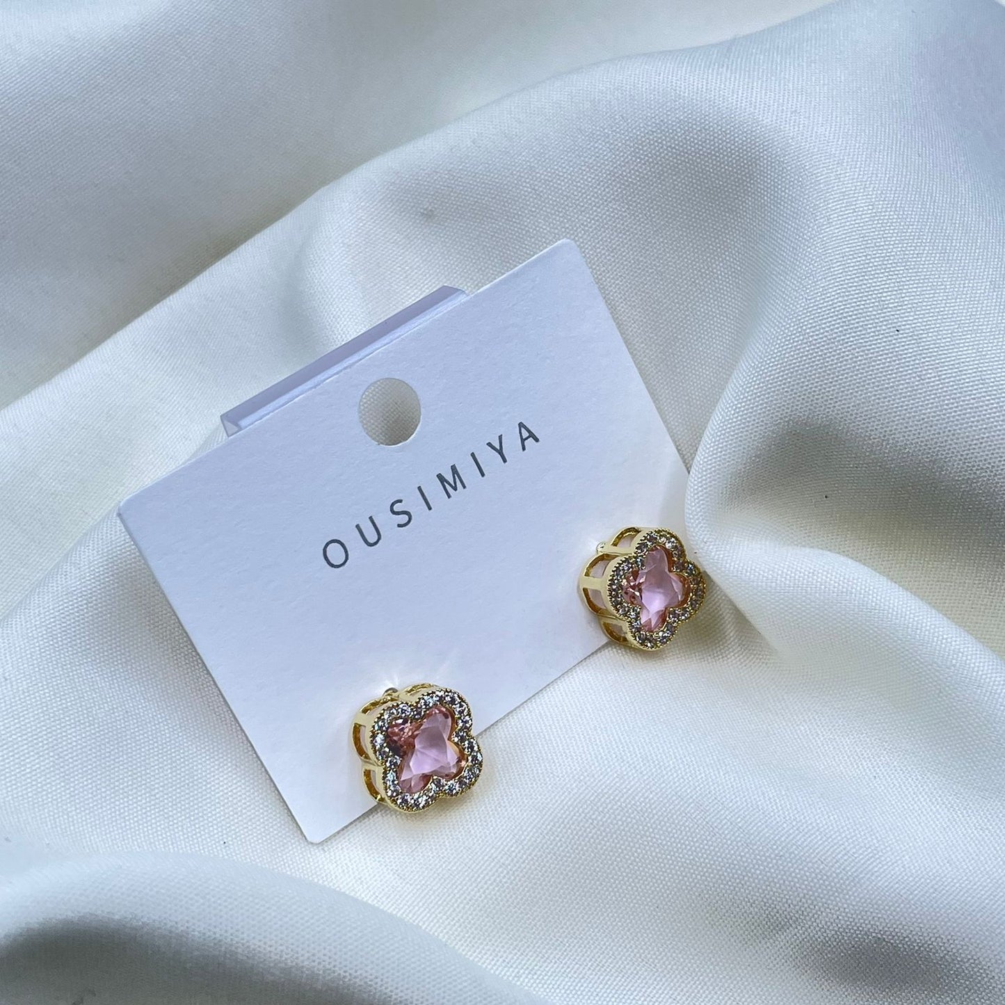 Pink Clover Earrings