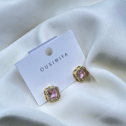 Pink Clover Earrings