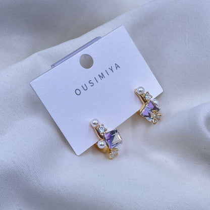 Violet Pearl Earrings