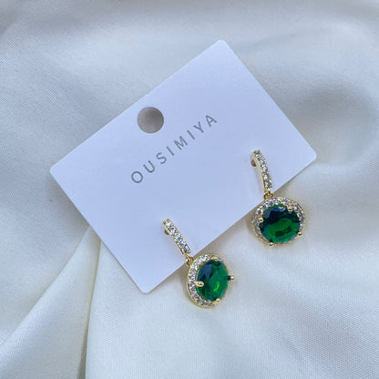 Green Gemstone Earrings