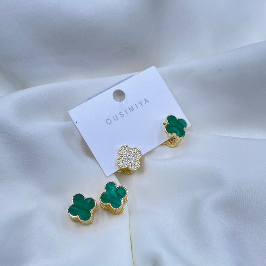Green And Gold Earrings