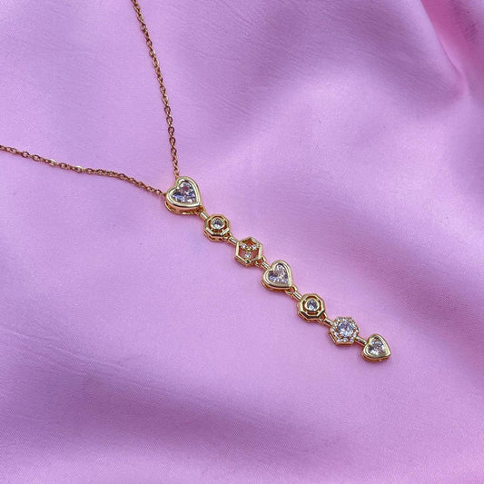 Heart And Solitaire Necklace