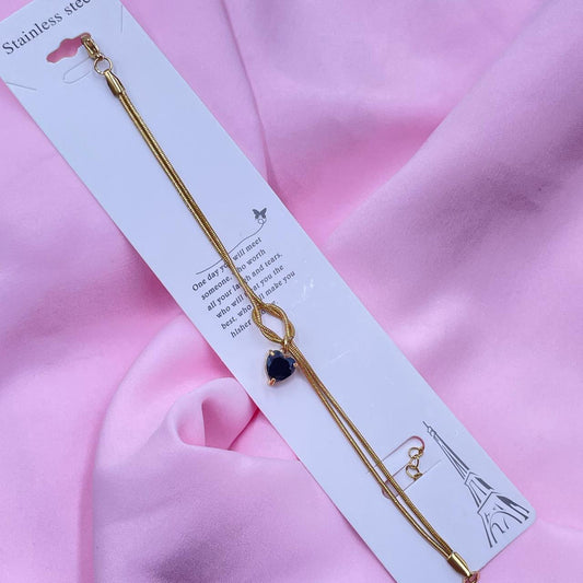 Black Heart Knot Bracelet