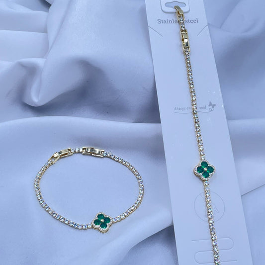 Olive Tennis Bracelet