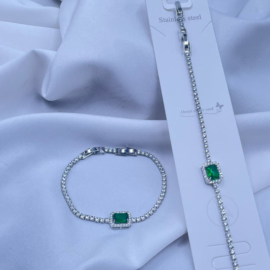 Green Zircon Tennis Bracelet