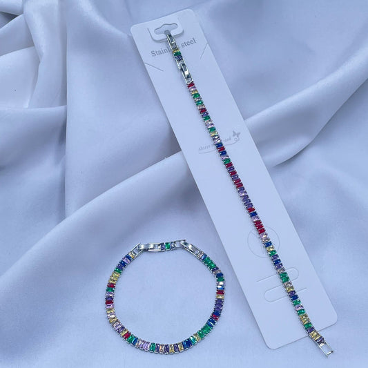 Colourful Stone Tennis Bracelet