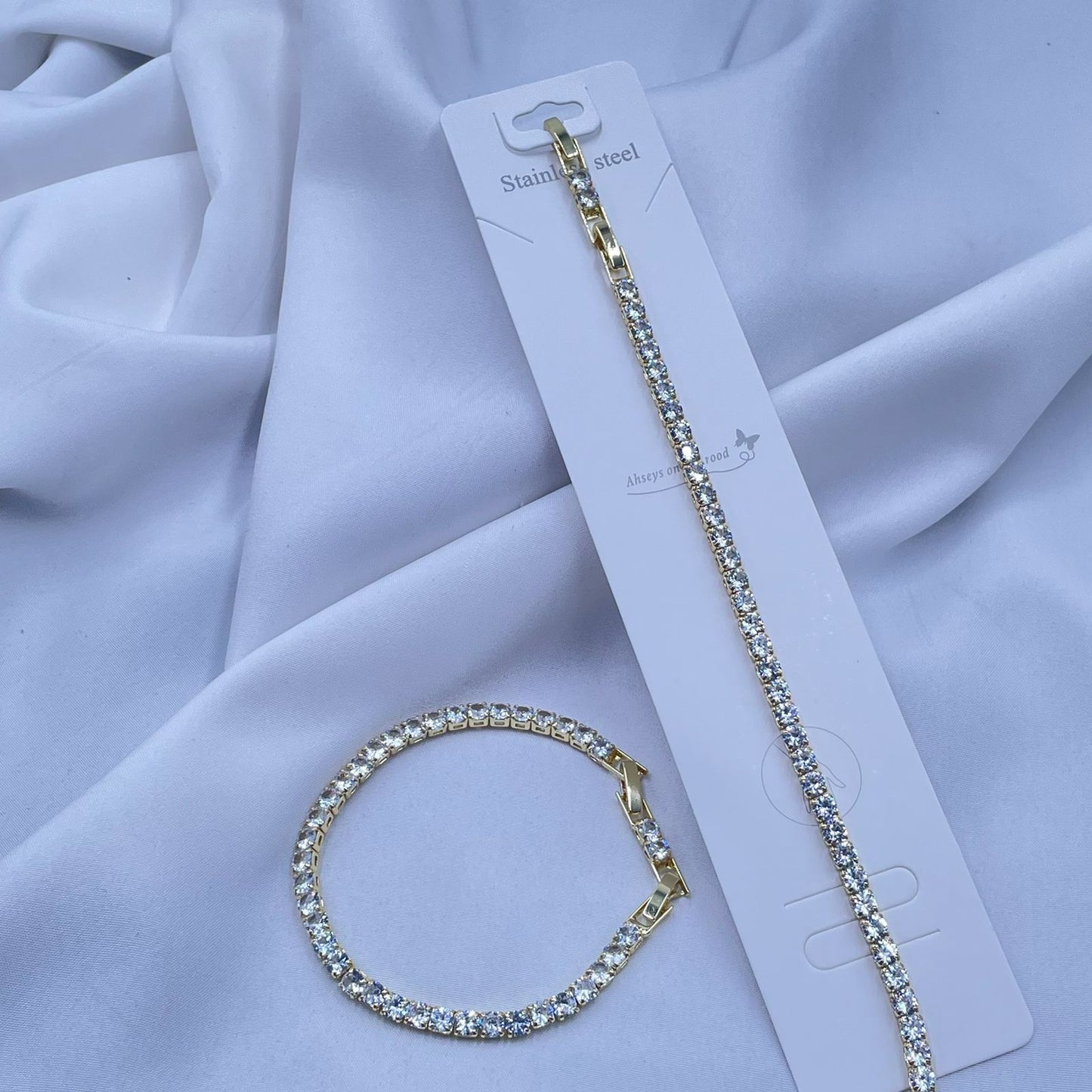 Golden Frost Tennis Bracelet