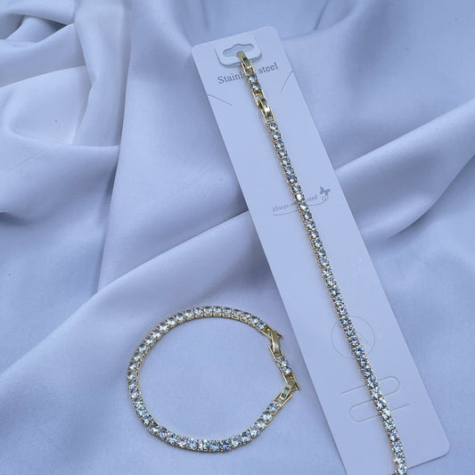 Golden Frost Tennis Bracelet