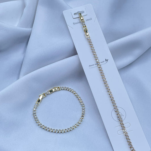 Gold Shine Tennis Bracelet