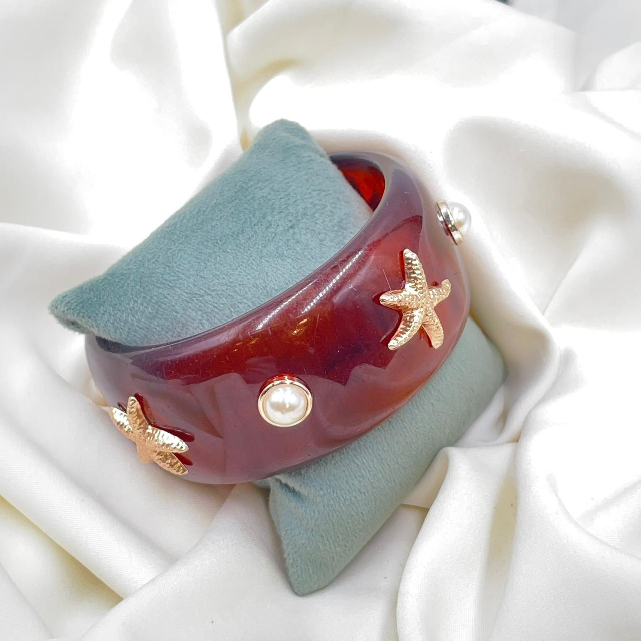 starfish and pearl Resin Bracelet