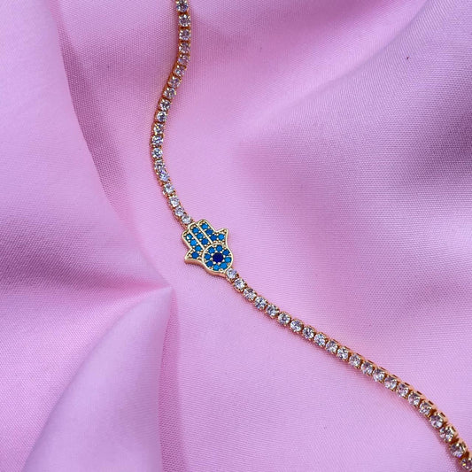 Hamsa  Evil Eye Tennis Bracelet