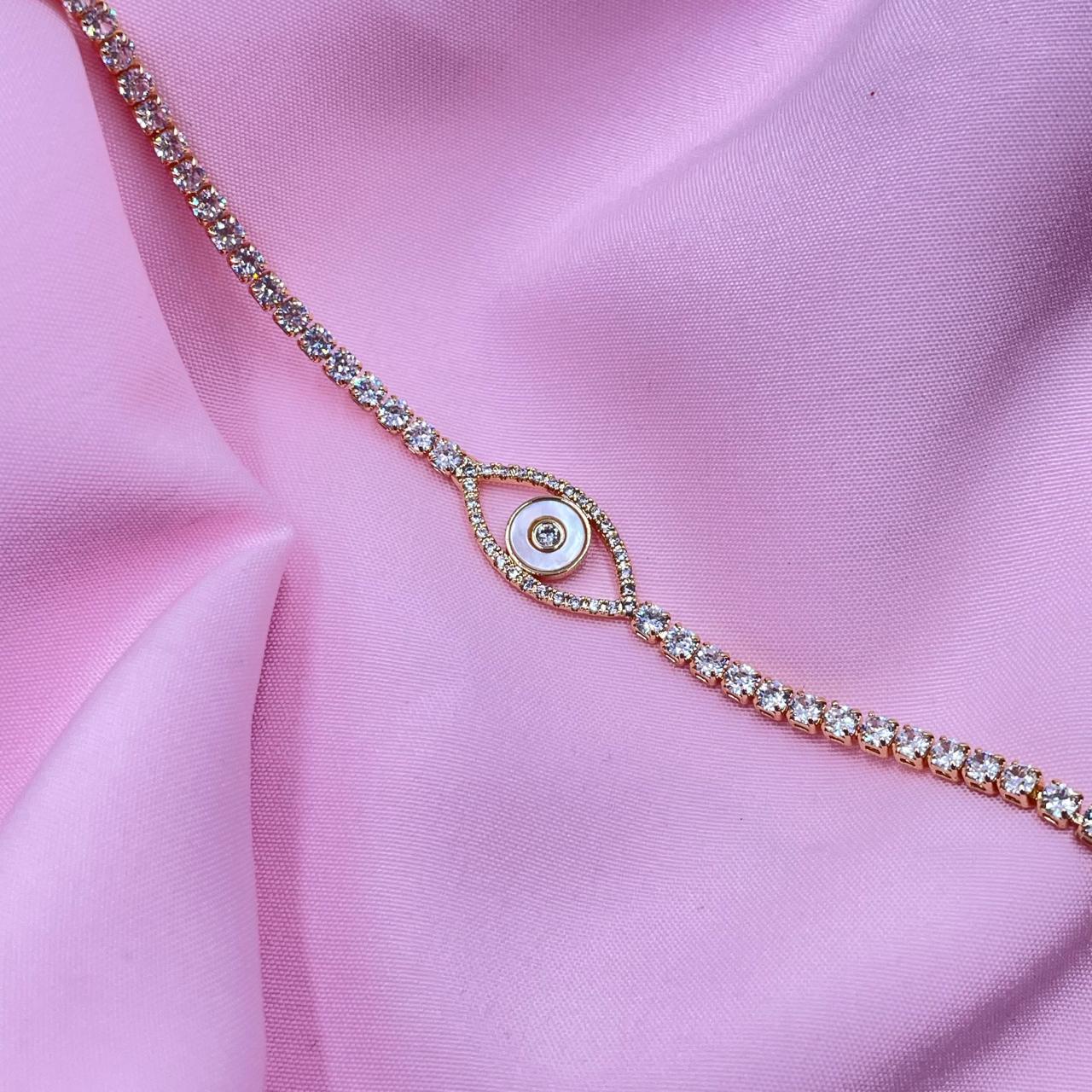 Diamond Evil Eye Tennis Bracelet