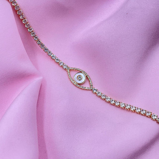 Diamond Evil Eye Tennis Bracelet