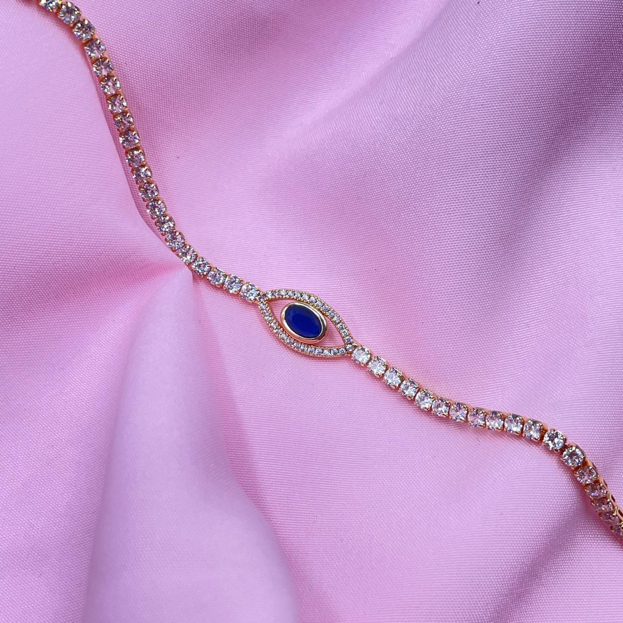 Ocean Evil Eye Tennis Bracelet