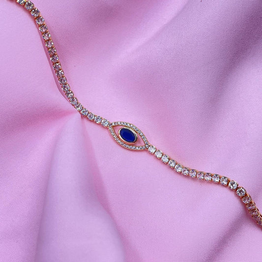 Ocean Evil Eye Tennis Bracelet
