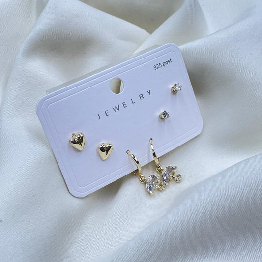 Golden Petals Combo Earrings