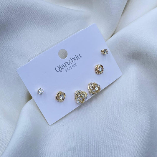 Crystal Bloom  Combo Earrings