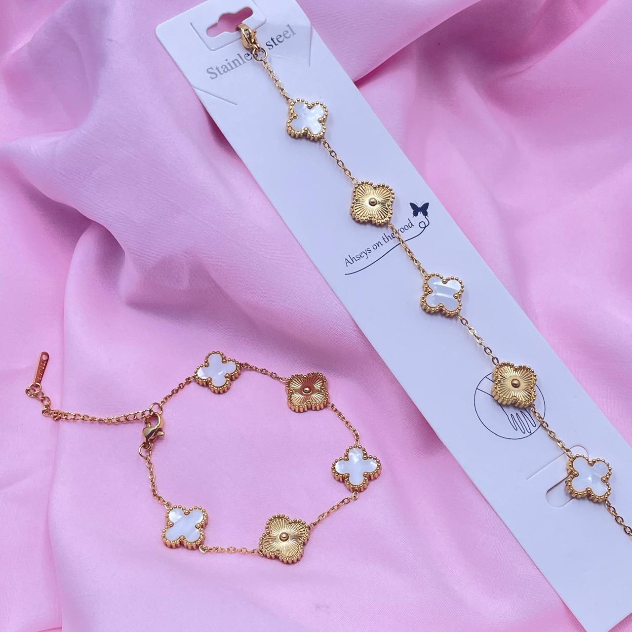 White With Golden Bracelet