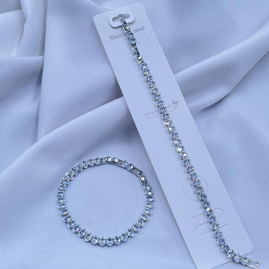 White Stone Tennis Bracelet