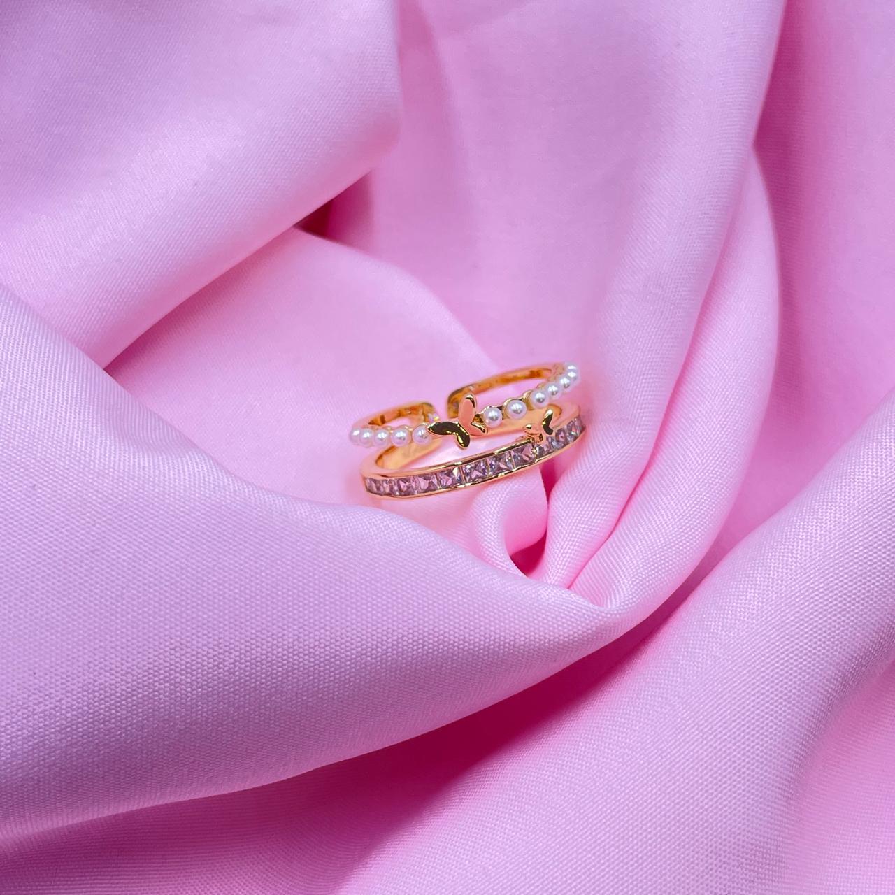 Butterfly pearl Ring