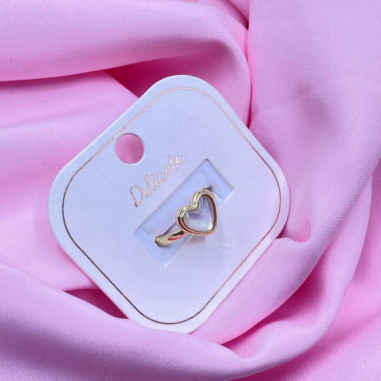White Heart Ring