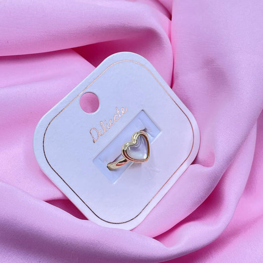 White Heart Ring