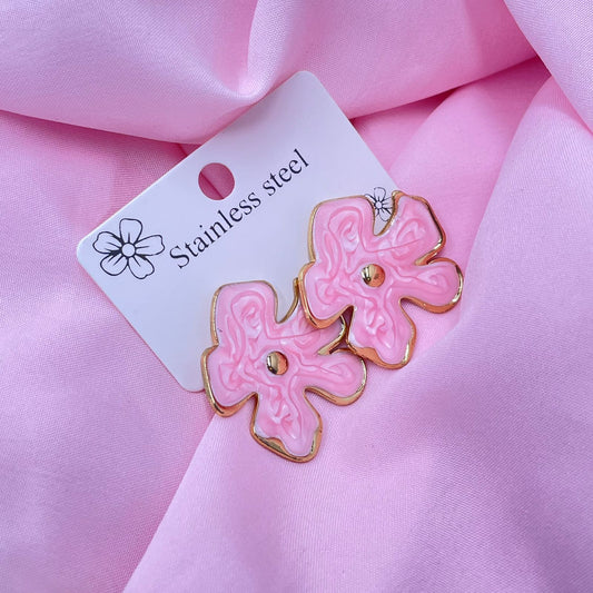 Pink Flower Earrings
