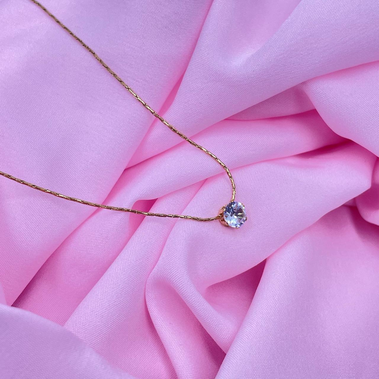 Gold Solitaire Necklace
