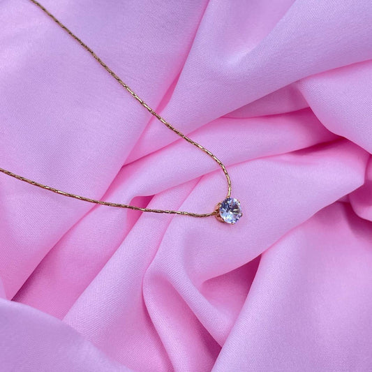 Gold Solitaire Necklace
