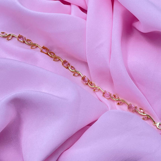 Pink Tulip Stem Bracelet