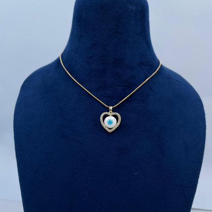 Heart Evil Eye Necklace