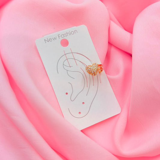 Golden Heart Ear Cuff Earring