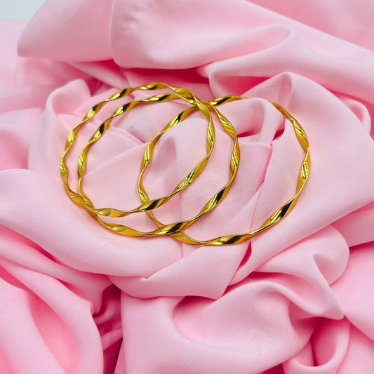 Radiant Gold Bangles Set of 3