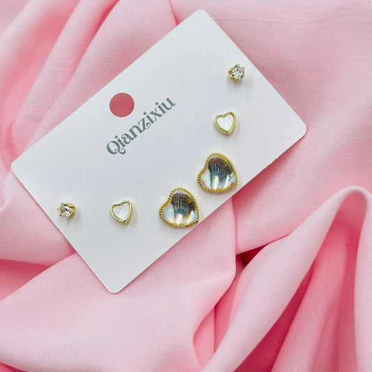 Golden Petals Combo Earrings