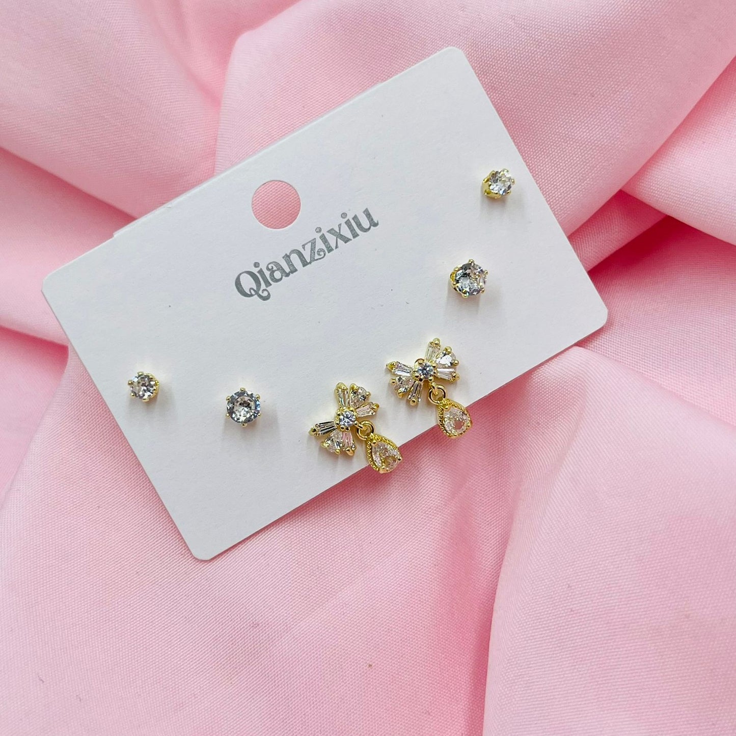 Gold Bow Combo Earrings
