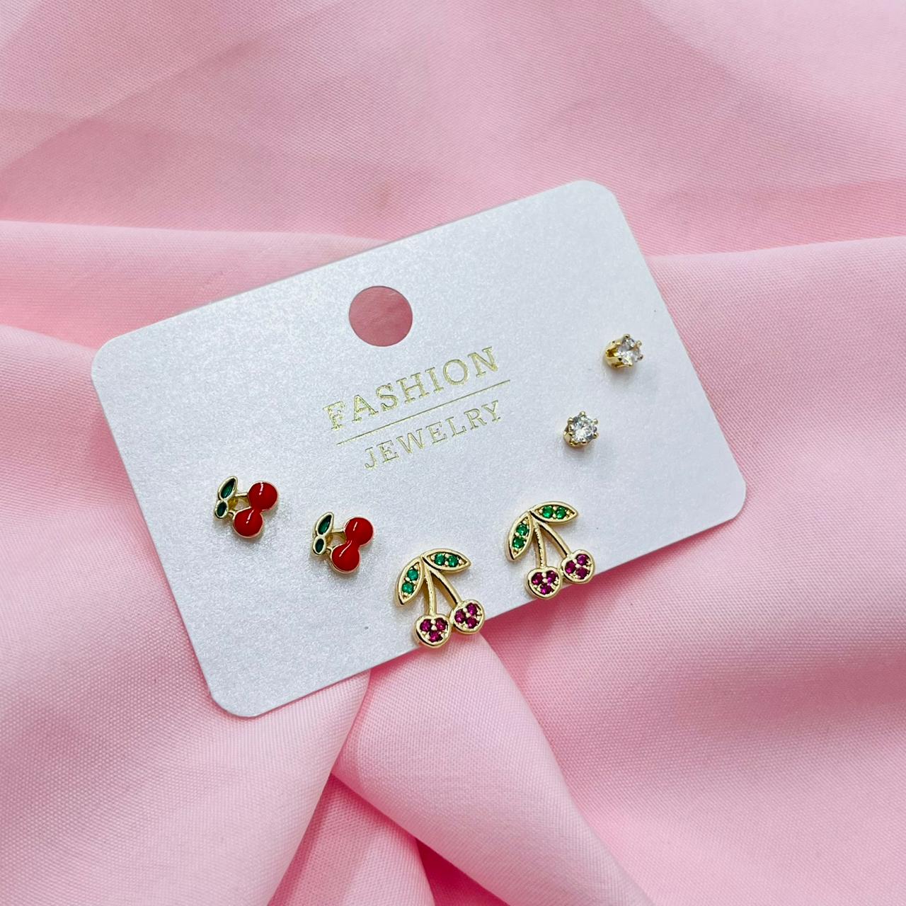 Crystal Flame  Combo Earrings