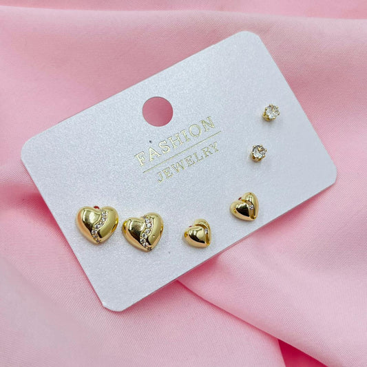 Golden Heart Combo Earrings