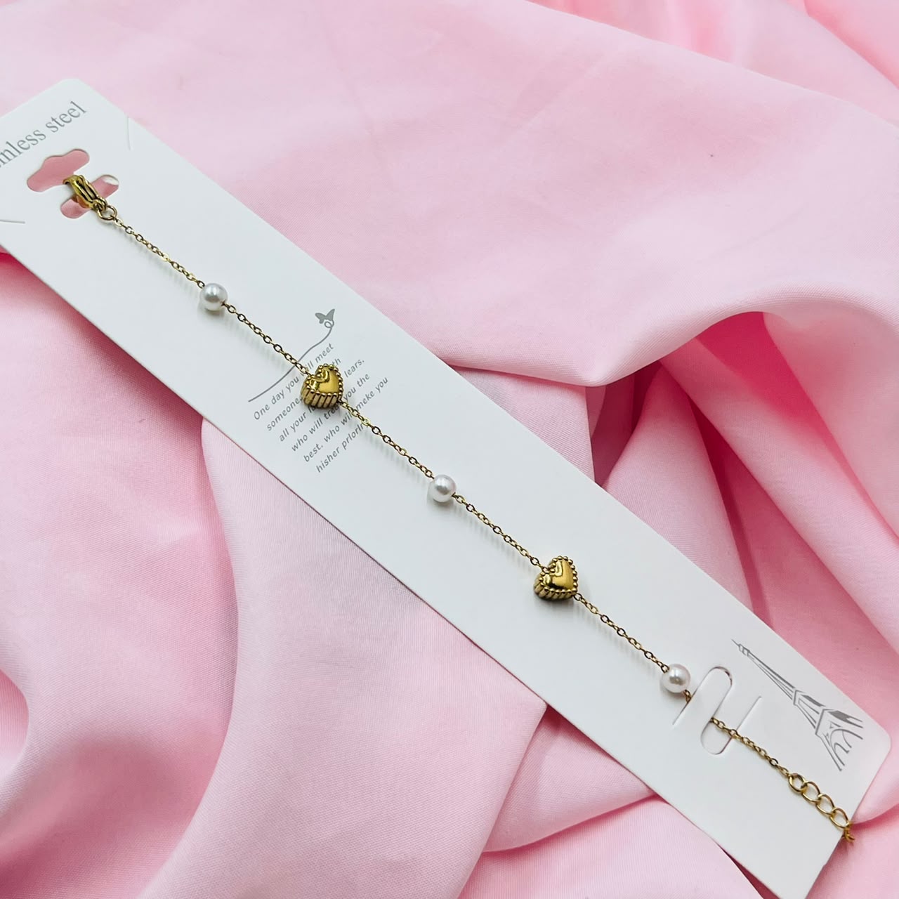 Heart And Pearl Bracelet