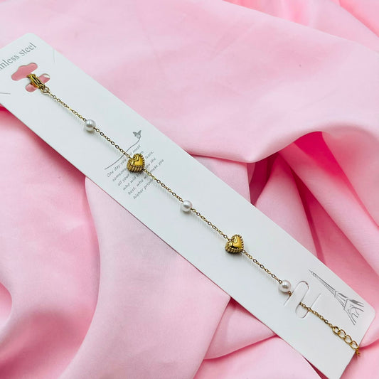 Heart And Pearl Bracelet