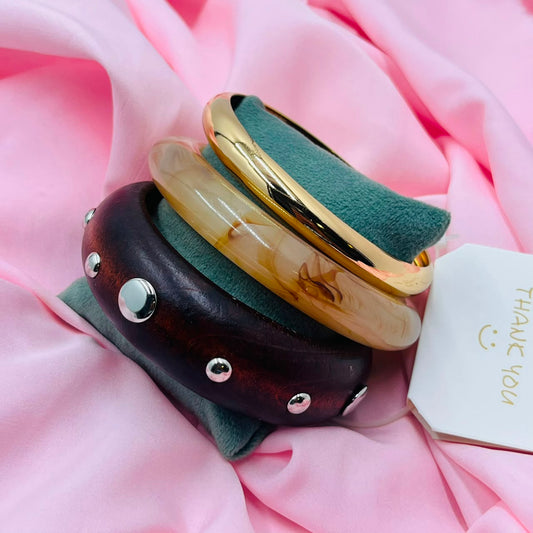 Sunset Swirl Resin Bracelet Set Of 3
