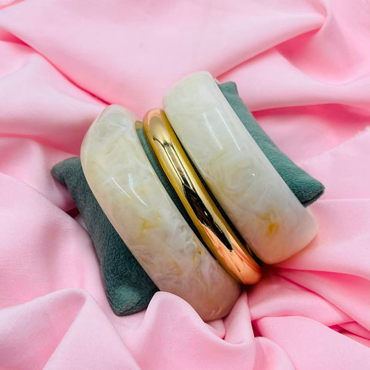 Cloud White Resin Bracelet Set Of 3