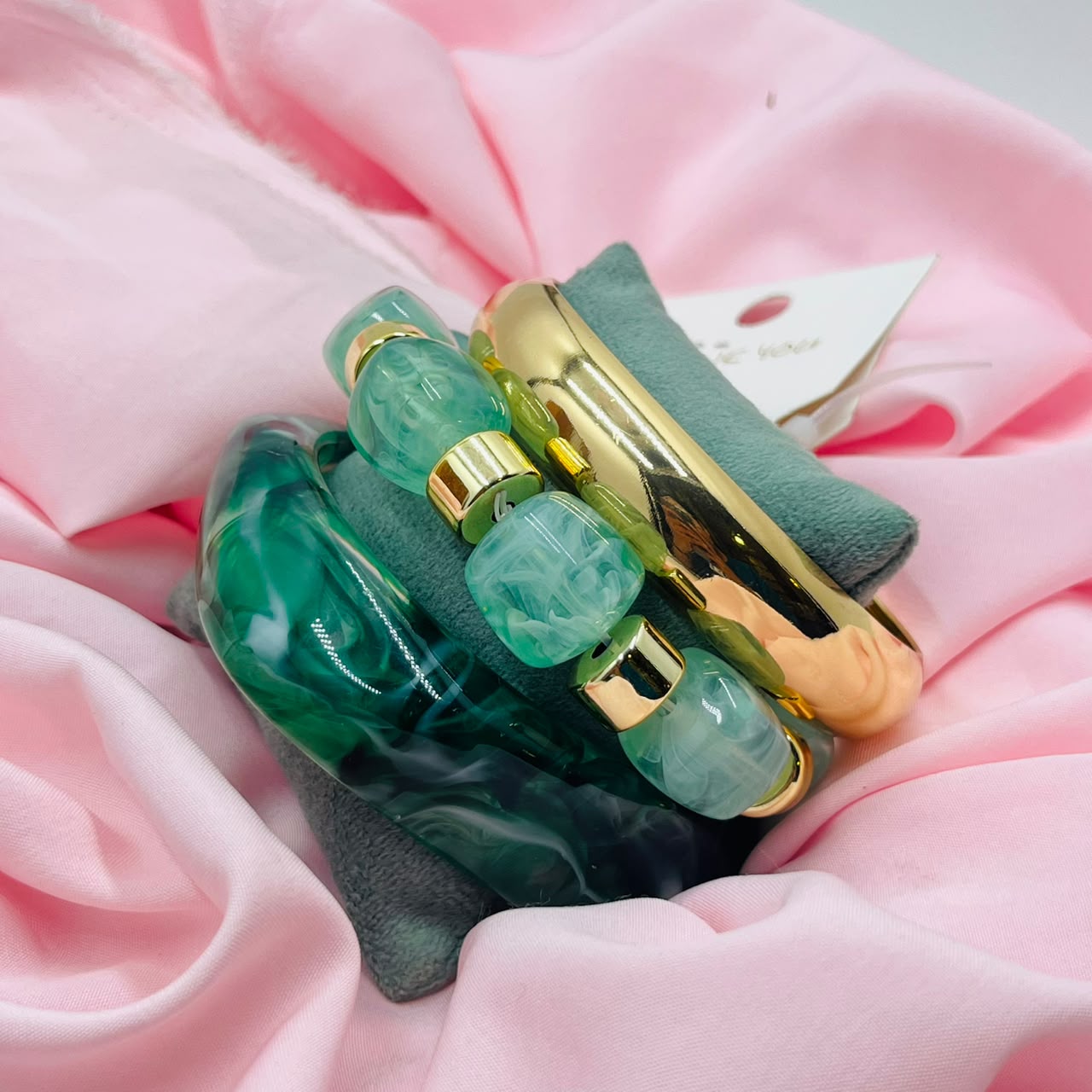 Golden Resin Bracelet 3 Of Set