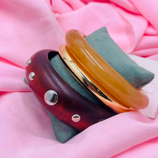 Twilight Glow Resin Bracelet Set Of 3