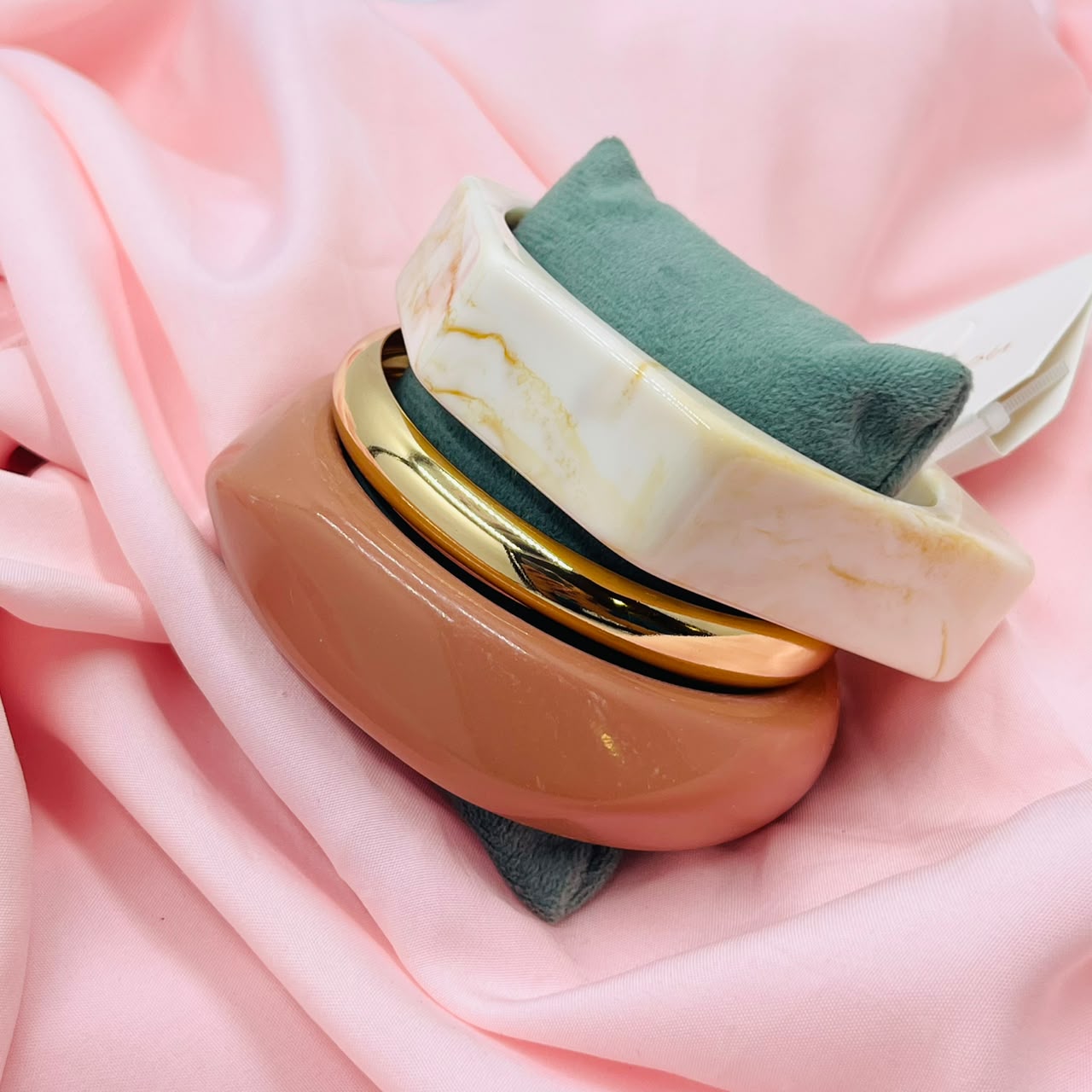 Golden Bliss  Resin Bracelet Set Of 3