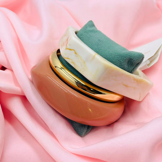 Golden Bliss  Resin Bracelet Set Of 3