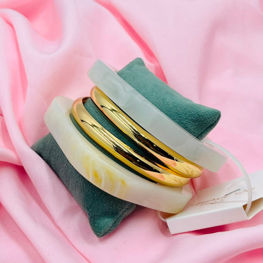 Ocean Pearl Resin Bracelet Set Of 4